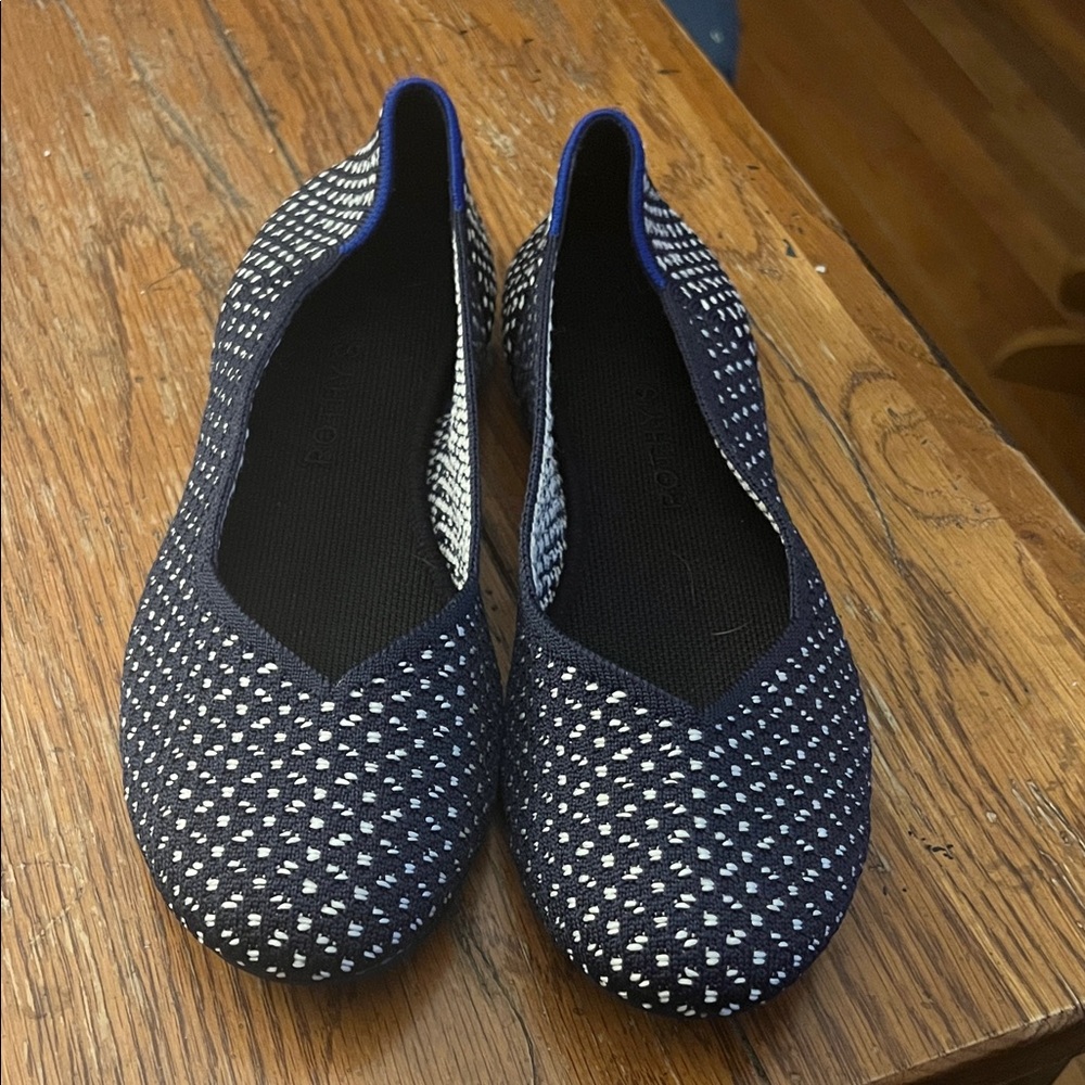 Rothy’s RETIRED Navy maritime honeycomb slip on round toe flats